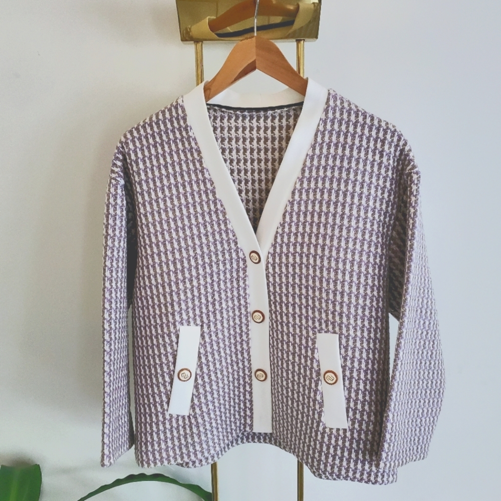 Maje Herringbone Cardigan